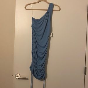 Blue one shoulder dress